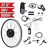 Electric Bike Conversion Kit, 36V 500W 27.5" Front Wheel E-Bike Hub Conversion Kit Mountain E-Bike Brushless Gear Hub Motor Kit w/LCD Display & PAS for Bicycles with 27.5in Tires #2