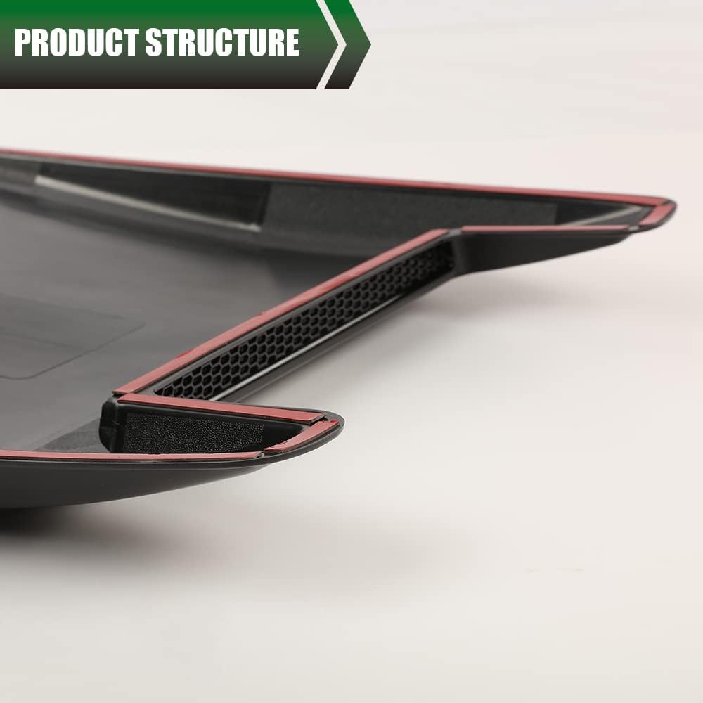 GRAND ORANGE Glossy Black Hood Scoop Compatible with Chevy Silverado 2003-2020, Fit Chevy Camaro 1967-2020, Fit Dodge Challenger 1970-2020, Fit Ford Mustang 1984-2020, ABS Paintable