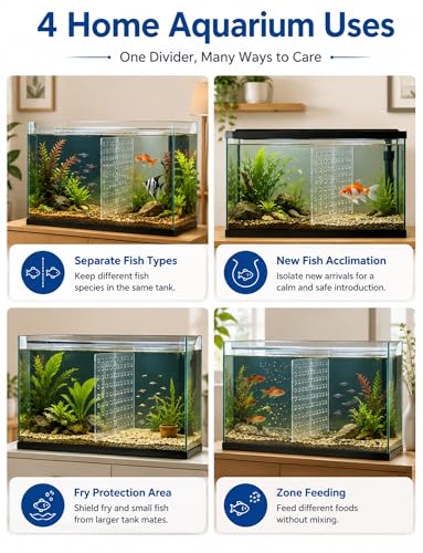 Écran de séparation aquarium acrylique panneau intérieur avec ventouses - 6