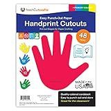 FreshCut Crafts | 48 Piece Handprint PRIMARY Cutouts with IDEA GUIDE, US Made 2-Sided Brightly...
