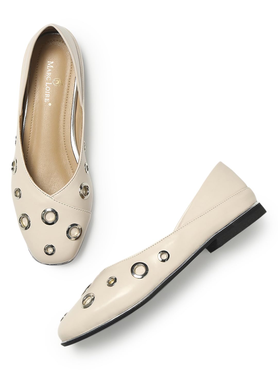 marc loire Women’s Embellished Smart Casual Flat Ballerina Shoes | Slip on Ballet Flats with Comfortable Sole | Trendy Footwear-picture-8
