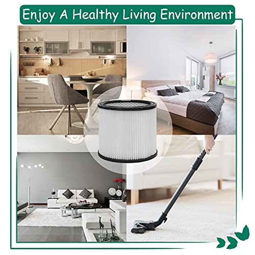 90304 Replacement Filter with Lid, Compatible with Shop-Vac 90304, 90350, 90333, Shop Vac 903-04-00, 9030400, 90595, 5 Gallon Up Wet/Dry Vacuum Cleaners, 2Pack