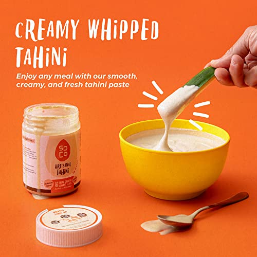 Soco Artisanal Tahini Paste For Hummus, Pure Ground Plant-Based Tahini Sauce, Multipurpose Sesame Paste, Non-Gmo, Gluten-Free, Sugar-Free, Kosher, Pack Of 1 X 13.4 Ounces (380 Grams) #TOP1