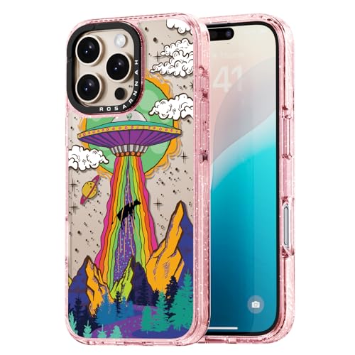 Coque iPhone 16 Pro Max antichoc 2m rose pailleté pour le quotidien