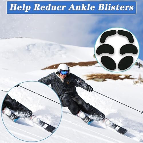 50 Pcs Ski & Snowboard Boots Fitting Pads 3 Sizes Self-Adhesive Foam Padding - 10 J Bars Snowboard Boots 20 Heel Lift Pads and 20 Ankle Ski Boot Fitting Pad to Reduce Heel Lift & Ankle Blisters - 5