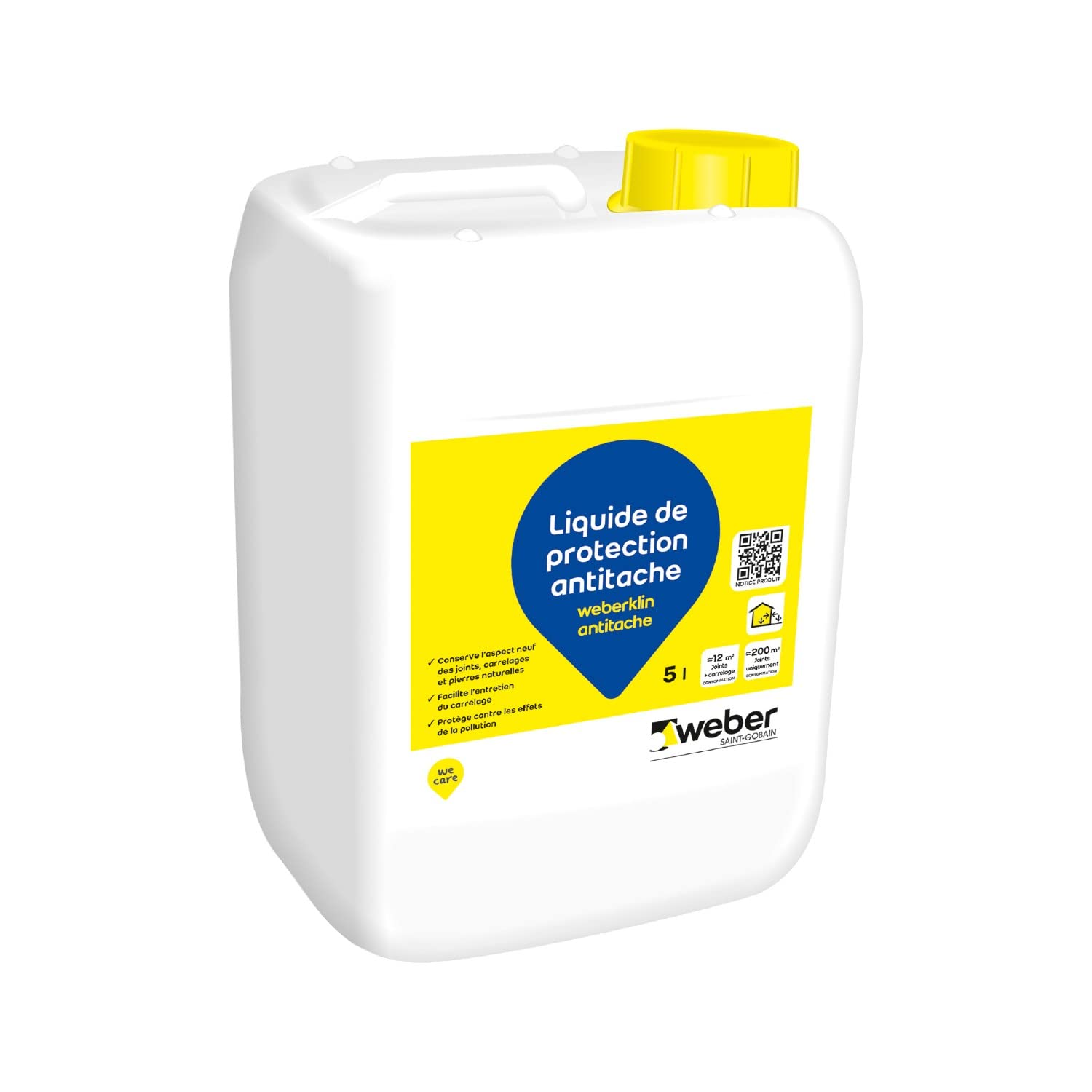 Líquido protector para juntas, baldosas y piedras naturales 5L, WEBERKLIN ANTITACHE, WEBER