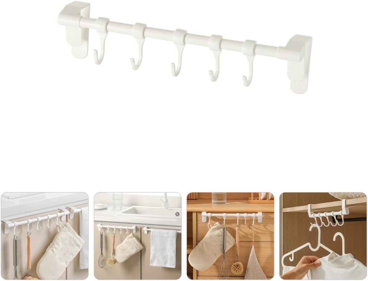 Plastic Organizer Cabinet Kitchen Hook Rack, Five Hook