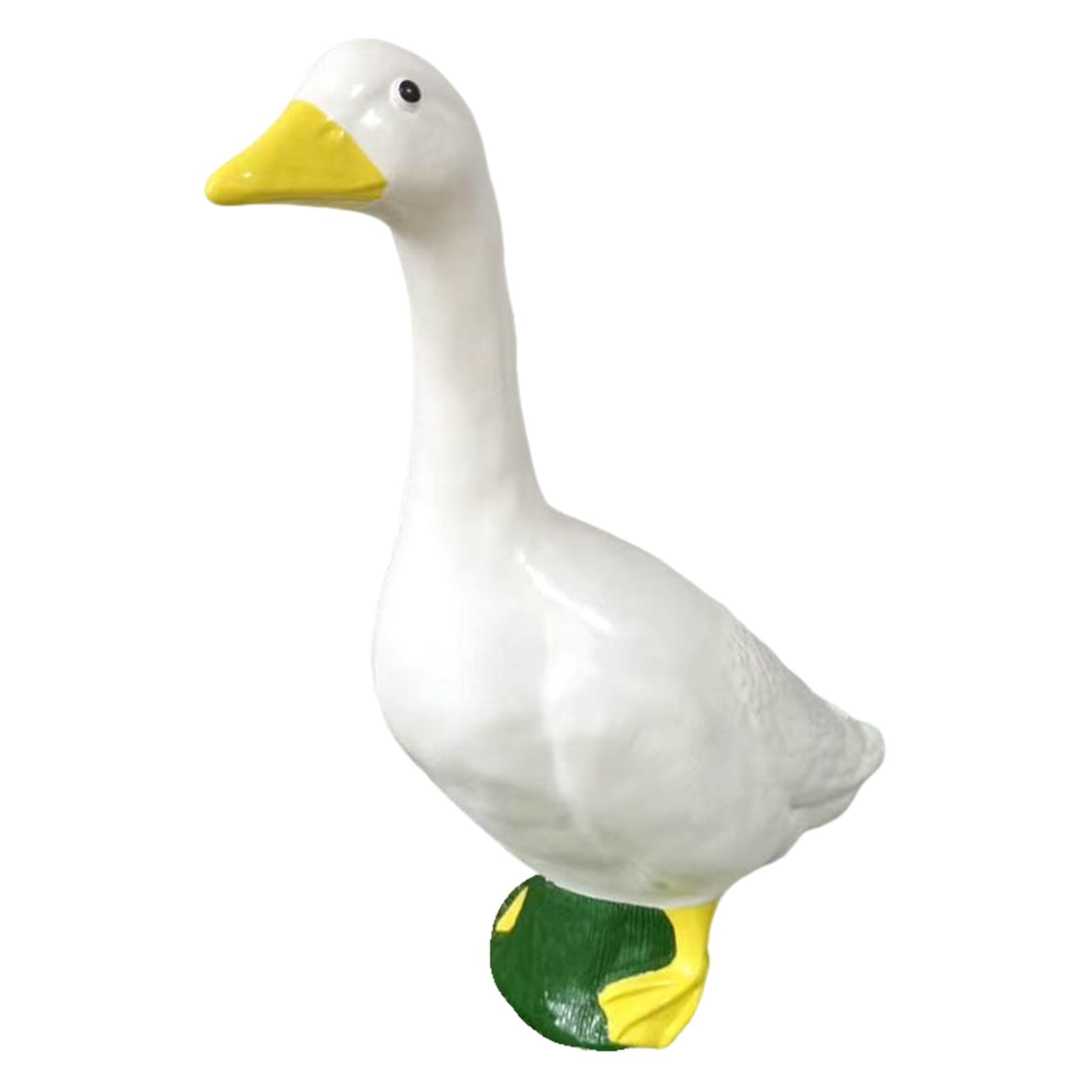 Glifora 6.5 Inch Small Goose Figurine - White Goose Desktop Statue, Resin Animal Sculpture for Living Room, Bedroom, Bookshelf, Coffee Table and Office Decor