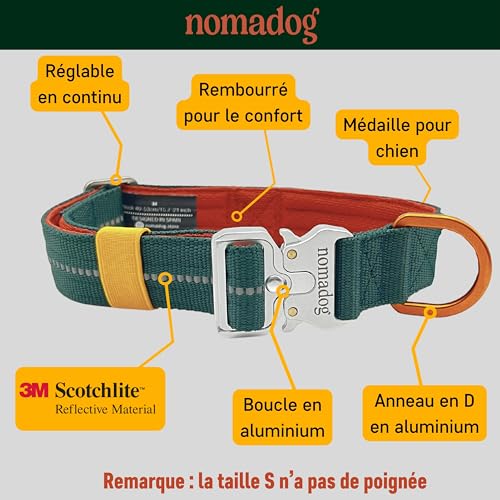 Collier chien tactique Nomadog avec boucle aluminium durable S