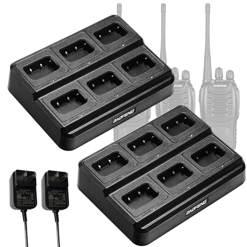 Cargador múltiple de 6 vías Baofeng BF-888S compatible con Pxton PX-888S y Retevis H-777