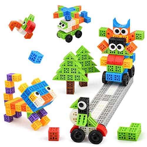 SHAWE Building Blocks Set Kids Toys 110pcs Magic Cubes Bricks Sets STEM Toy Kits,Educational Toys Building - Interlocking Creative Games Connecting Toys for Ages 3 4 5 6 7 8 9 10 Years Old Boys Girls