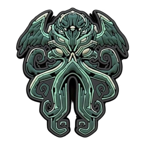 PATCHLAB Old One Cthulhu PVC Rubber Morale Patch 1 7/8" with Hook Backing for Fast Application on All Loop Pieces EDC Cosplay Glow in Dark
