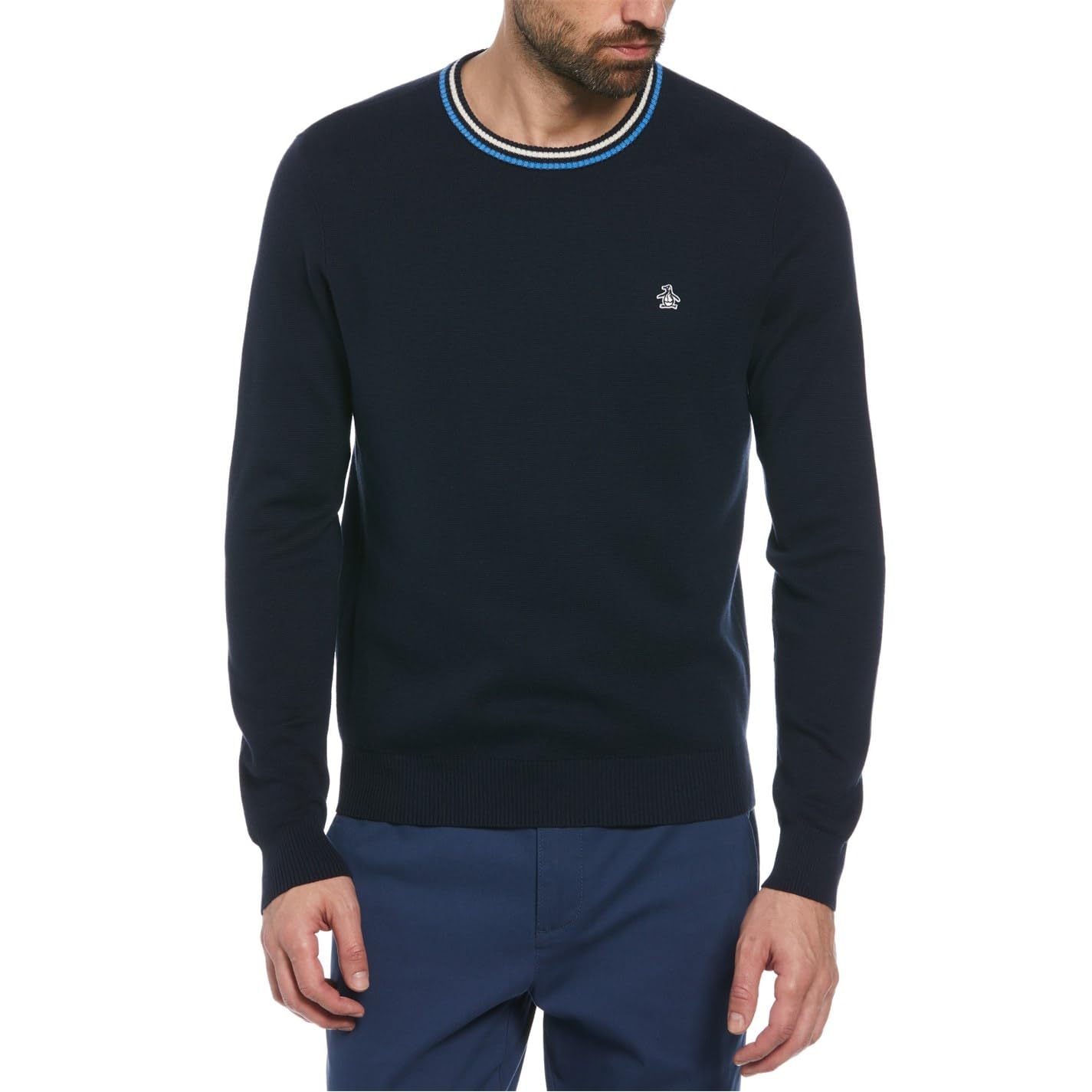 Original Penguin Men's Dark Sapphire Crew Neck Sweater M