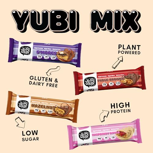 Yubi Mix Variety Box 12 Pack - Protein Bars - 99 Calories, High Protein, High Fibre, Low Sugar, Gluten Free and Dairy Free - Healthy Snacks/Nutrition Bar - Chocolate Bars - 420g - Image 6