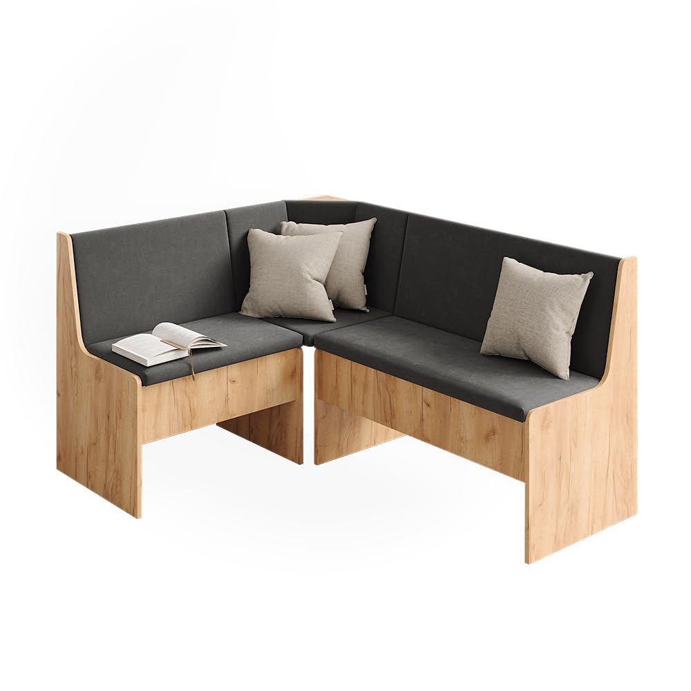 Vicco Esszimmer-Eckbank Ramon, Goldkraft Eiche, 150 x 51 cm mit Stauraum, mit Stauraum unter der Sitzfläche für zusätzlichen Platz