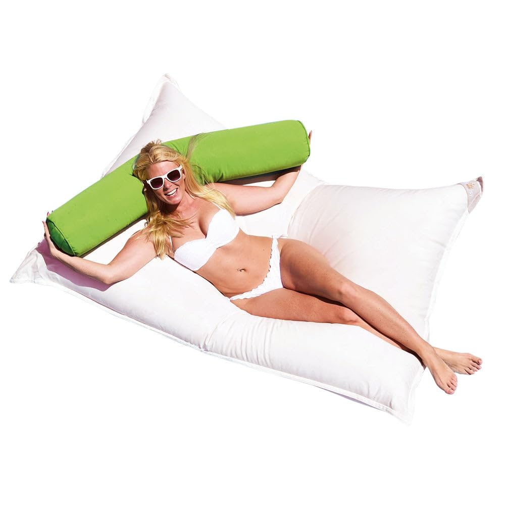 chillisy® Pool Sitzsack Mallorca 160 x 120 – schwimmend – Float-Gefühl inklusive – 5 Jahre Farb-Garantie – Wasserfest, UV-beständig & waschbar - Lindgrün [160x120 cm]