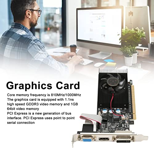 Image of Elprico GT610 1GB Graphics Card 810MHz 1000MHz 2560X1600 Computer Graphics Card High Definition Multimedia Interface VGA DVI PC Graphics Card for HD Video Office (GT610 1GD3 64BIT)