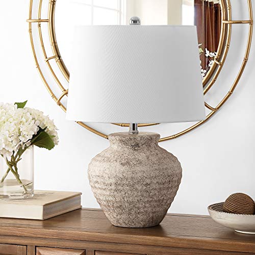 Safavieh TBL4352A Lighting Collection Ledger Rustic Farmhouse Light Grey Ceramic 23-Inch Bedroom Living Room Home Office Desk Nightstand Table Lamp thumb #1