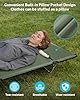 Gonex 31.5" Extra Wide Camping Cot with Premium Pillow Pocket Supports 350lbs, Portable Ultralight Folding Cot Bed for Adults Travel, Beach, Home, Sleeping (Army Green)