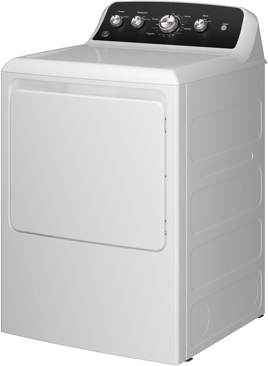 GE GTD48GASWWB 7.2 cu. ft. Gas Dryer with Up to 120 ft. Venting and Extended Tumble – White