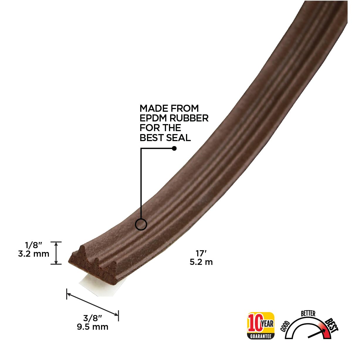 M-D Building Products All-Climate Thermalblend Weatherseal - 17 Ft Brown Wave Profile Door/Window Seal - View #6