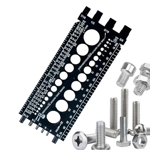 Vérificateur de filetage de boulon, jauge de mesure d'écrous et de boulons - Vérificateur de pas de vis | Outil à main multifonctionnel pour les professionnels et les amateurs de bricolage,