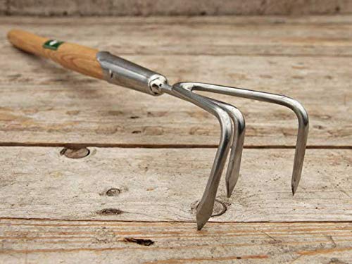 Greenman Extra Long Ash Handled (54") Cultivator Lawn Tiller Stainless Steel 160cm (63"), 160cm (63") x 10cm (4")