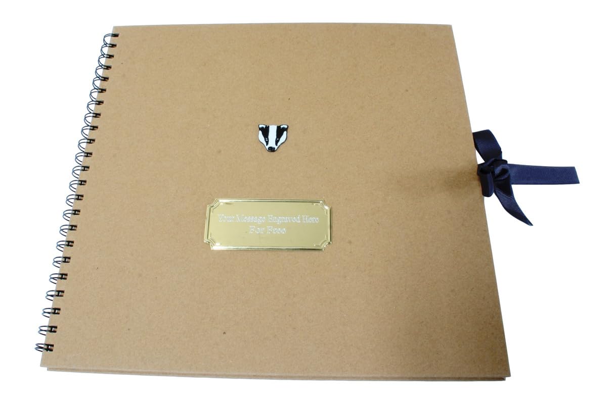 Badger Face Large 12" x 12" Scrapbook Spiral Bound & Free Engraving 693