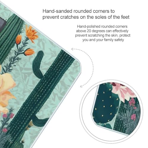 Báscula de baño digital con diseño floral y cactus miniatura 4