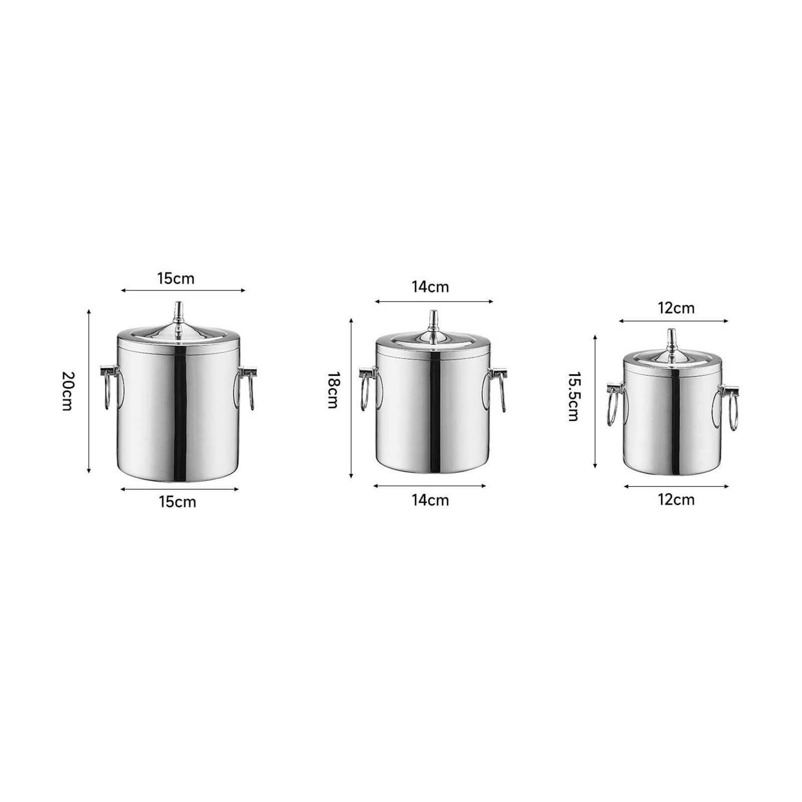 Cubo de Hielo Cubitera metálica de Doble Pared con Tapa for Botellas Vino, champán o Cerveza Enfriador Vino | Grande
