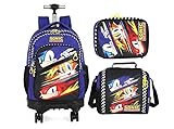 Kit Mochila Rodinha Sonic Lancheira Estojo Box 2026 Azul