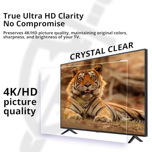 Image of MSTICK 32 Inch TV Screen Protector - Tempered Glass Guard with 9H Hardness, Scratch Resistant, Anti-Glare, Ultra HD Clear Protection for LED LCD Smart TVs