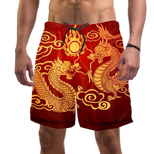 Short de plage HadHfun dragon chinois idéal pour le surf et l'été