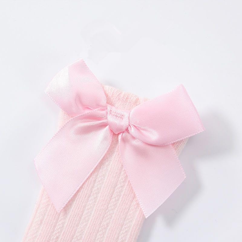 QandSweet Baby Girl Knee-High Socks Toddlers Bow Stockings Newborn Infant Non-Slip Sock - Image 6