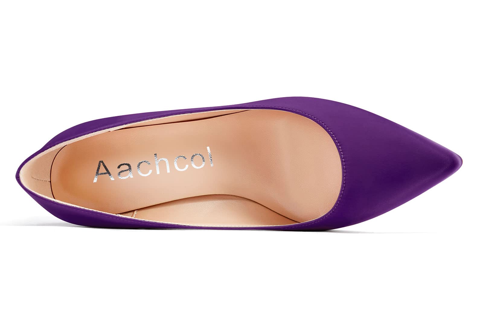 Aachcol Mujer Pumps Chunky Ancho Medio Heel Puntiaguada Punta Slip-on de Boda Oficina Fiesta Dress Zapatos Clásico 8 Inch