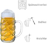 Stölzle Lausitz Diamond kufel do piwa / zestaw 6 kufli do piwa 0,5 litra z tarczą / stabilny kufel do piwa 0,5 litra ze szkła sodowo-limonkowego 0,5 l, nadaje się do mycia w zmywarce