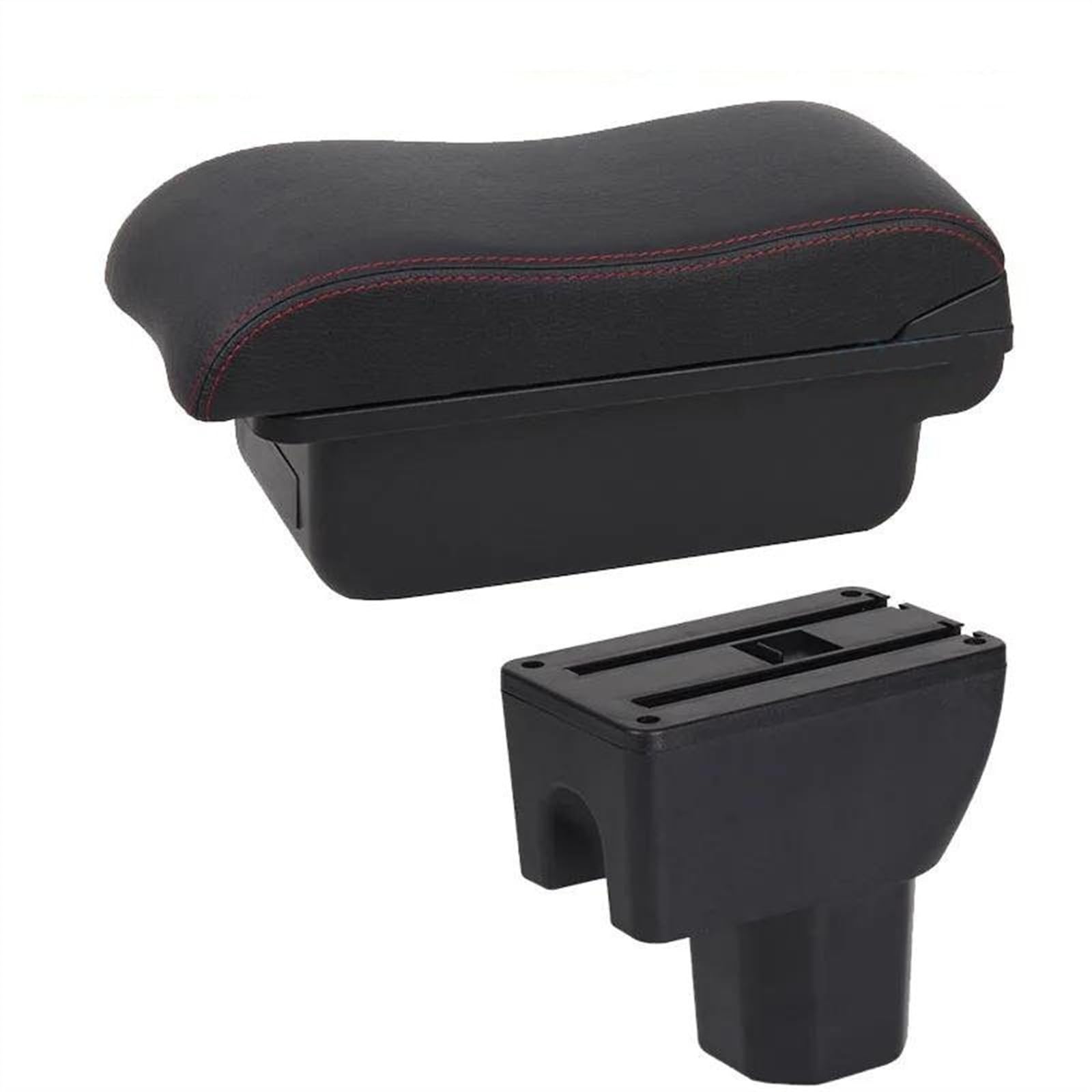 NMJLQW Storage Rack Armrest Retrofit Parts Interior Details Storage Box Car Armrest Box Car Accessories For Suzuki For IGNIS(1 Black red NO USB)