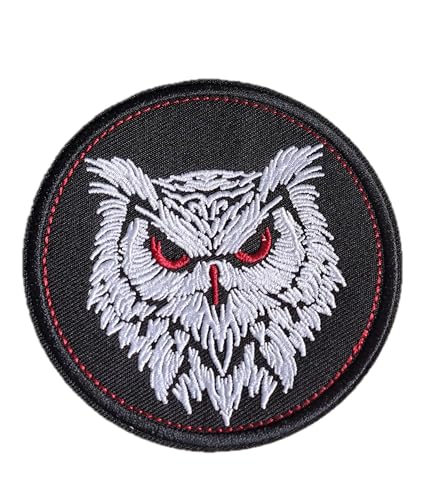 Parche bordado termoadhesivo para planchar o coser, diseño de búho de la suerte, parche de enseñanza, para motociclistas, chalecos, chalecos, manualidades, ropa