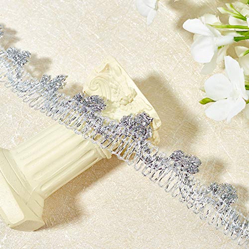FINGERINSPIRE 15Yards Metallic Lace Trim Silver Craft Lace Ribbon Decorated Gimp Trim 3/4"(18mm) x1mm for Wedding Bridal, Costume or Jewelry, Crafts and Sewing by FINGERINSPIRE - Used condition - Image 6