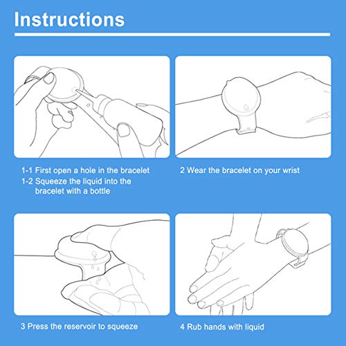 image for NARS 3Pcs Wristband Hand Dispenser with Beak Bottle, Portable Bracelet