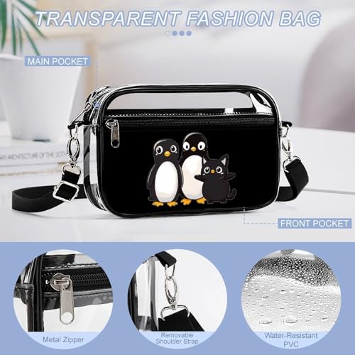 Traitor Penguins Cats Women's Clear Crossbody Purse Bag Transparent Bags Pocket for Concerts Sports Festivals4
