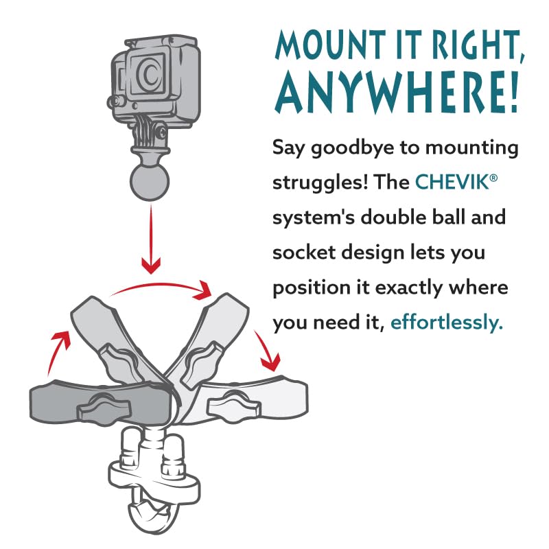 Image of Chevik Cam-Grip Action Camera Mount For Motorcycle, Bike And Bicycle With 360 Degrees Rotatable (Cam-Grip (U-Mount))