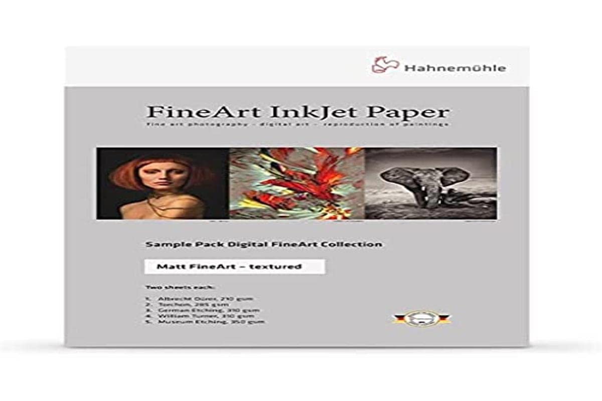 Hahnemühle 10640304 Digital Fine Art Sample Pack, textured, structure mat, 210 x 297 mm,