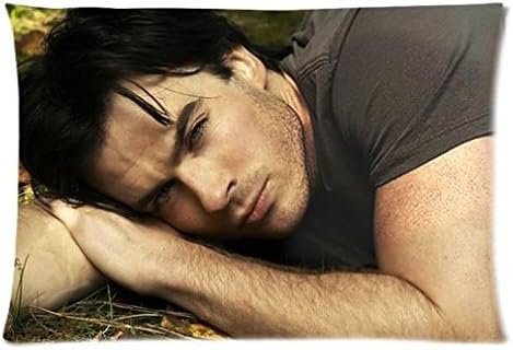 Qezi Sexy Ian Somerhalder Custom Zippered Rectangle Pillow Case Pillowcases Cover Size:16"x 24" (Two Sides)