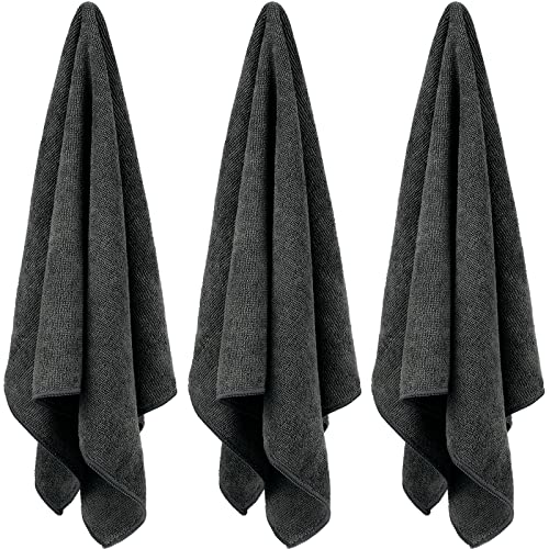 48 Packs Of Bleach Proof Towels Microfiber Absorbent Salon Towels Bleach Resistant Salon Hand Towels For Gym, Bath, Spa, Shaving, Shampoo, Home Hair Drying, 16 X 28 Inches (Black) #TOP3