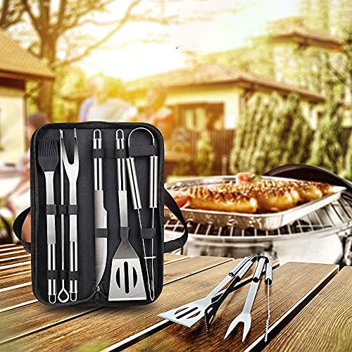 Frixen Camping Party and Picnic Barbecue Tool Bag Type 9 Piece Sets Stainless Steel Material Grill Combo Sets for Outdoor & Indoor Complete BBQ Tool Kit Grilling Barbecue Utensils Gift Sets