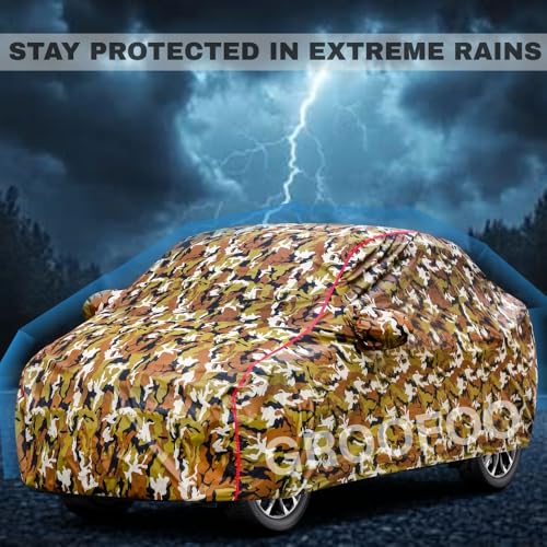 Image of GROOFOO Car Cover Compatible with Maruti Suzuki Fronx | Camouflage, Waterproof, Dustproof, UV Protection | Military Jungle Design | Custom Fit, Triple Stitched | All Weather Body Cover