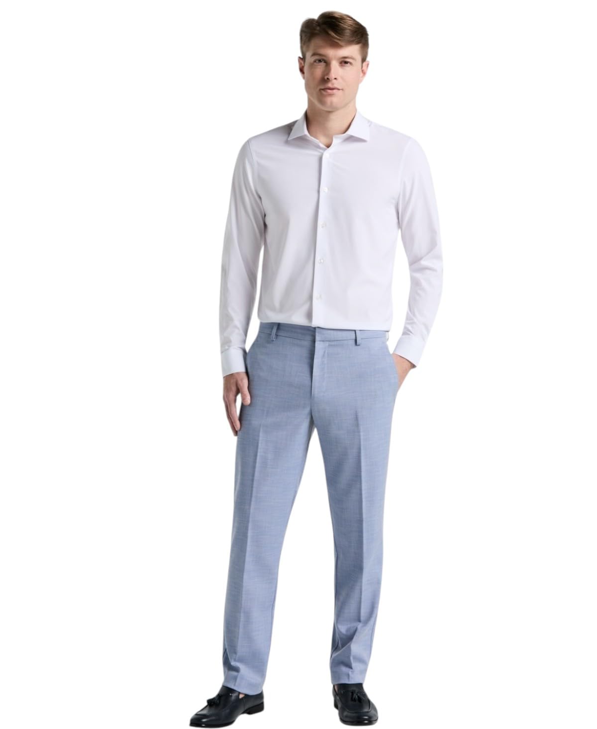 Perry Ellis Mens Modern fit Dress Pants 30 30 Light Blue Solid