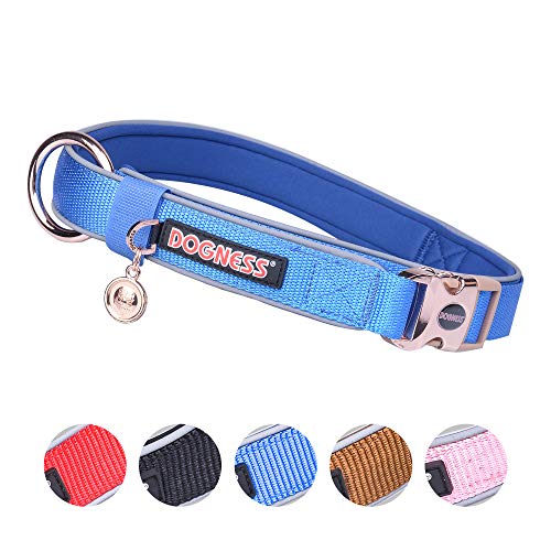 DOGNESS Classic Dog Collar: Comfortably Soft Neoprene-Padded Nylon for Your Furry Friend