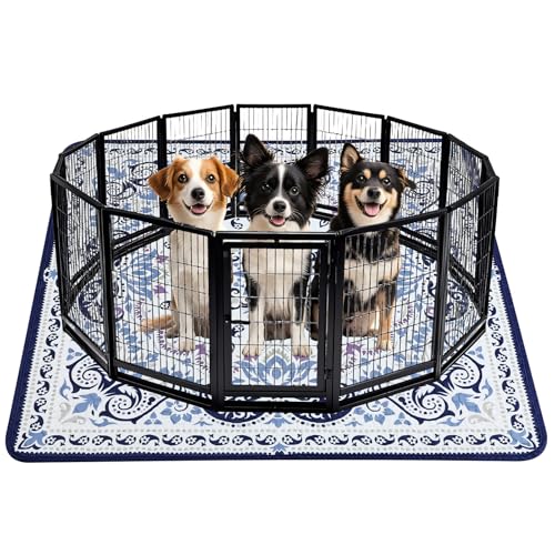 Image of Mozin Washable Pee Pads for Dogs, 1 Pack Super Absorbent Reusable Puppy Pads Waterproof, Leak-Proof & Non-Slip Whelping Pad for Potty Training, Playpens, Crates, Floors, Beds, and Couches 72 inchx72 inch